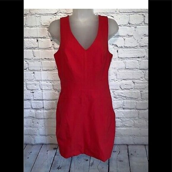 bebe Red Short V-Neck Sleeveless Dress Size 00 - Picture 1 of 6